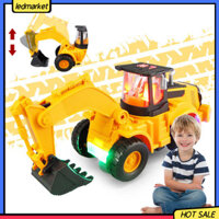 (Ledmarket) Đồ chơi xe xây dựng điện Đồ chơi xe tải đào trẻ em Đồ chơi máy xúc điện cho trẻ em có đèn Led âm nhạc và xây dựng giáo dục cánh tay đào di động cho bé trai