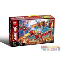 LEDUO 76036 non Lego PHANTOM NINJA BA THAY ĐỔI HIỆP SĨ RỒNG ĐỎ bộ đồ chơi xếp lắp ráp ghép mô hình The Lego Ninjago Movie NINJASN Ninja Lốc Xoáy 480 khối