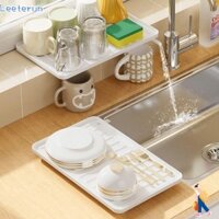 Leeeterun Bộ đồ ăn Giá thoát nước, Giá đựng đồ nhà bếp cỡ lớn dung tích lớn, Hộp đựng xà phòng bằng nhựa di động Bát / Đũa