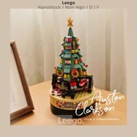 LEEGO Bộ lắp ráp hộp nhạc lên dây cót cây thông giáng sinh noel đồ chơi xếp hình