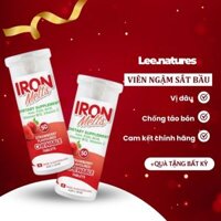 Lee.natures Viên Kẹo ngậm sắt bầu vị dâu Úc bổ sung sắt Iron Melts Chewable vị dâu 50 viên chuẩn Úc