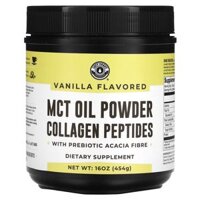 Left Coast Performance MCT Oil Powder Collagen Peptides with Prebiotic Acacia Fibre Vanilla 16 oz (454 g)