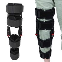 Leg Brace, Adjustable and Breathable Hinged Knee Brace, Straight Leg Support Knee Splint for Knee Sprain, Ligament Injury, Joint Hyperextension, Pr...