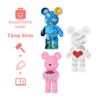 Lego Bearbrick 45cm, Đồ Chơi Lắp Ráp Bearbrick Kéo Khóa/Ánh Trăng/JinX/Chữ Cái/Vũ Trụ/Đại Dương,Hộp Kèm HDSD Và Búa