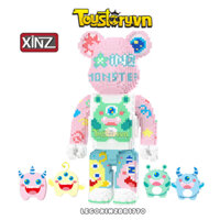 Lego Bearbrick 55cm Gấu Monster màu Hồng – Trắng, có ngăn kéo LEGOXINZBR1770
