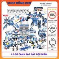 LEGO biến hình cảnh sát 820 mảnh nặng 1.5kg gồm 8 xe tàu bay cảnh sát lắp ghép thành máy bay robot hoặc xe bắt tội phạm