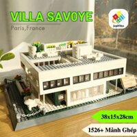 Lego Biệt Thự Villa Savoye - Bộ Đồ Chơi Công Trình Kiến Trúc Nhà Nổi Tiếng Villa Resort - Tặng Led