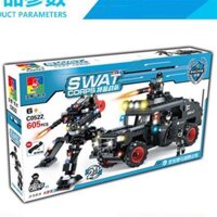 Lego Cảnh Sát Đặc Biệt, Đồ Chơi Ghép Hình Cho Bé 605 chi tiết C0522