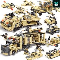 Lego Cảnh Sát đội đặc nhiệm Lego SWAT lắp ghép mô hình xe tăng, xe chỉ huy và Máy Bay