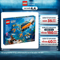 LEGO CITY 60379 Đồ chơi lắp ráp Tàu ngầm thám hiểm biển sâu (842 chi tiết)
