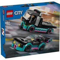LEGO CITY 60406 Đồ chơi lắp ráp Xe tải vận chuyển xe đua (328 chi tiết)
