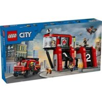 LEGO CITY 60414 Đồ chơi lắp ráp Trạm cứu hỏa và xe cứu hỏa (843 chi tiết)