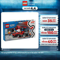 LEGO CITY 60443 Đồ Chơi Lắp Ráp Trạm Bảo Dưỡng Xe F1 (325 Chi Tiết)