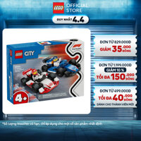 LEGO CITY 60464 Đồ Chơi Lắp Ráp Trạm Đua Xe F1 (92 Chi Tiết)
