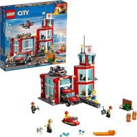 LEGO City Fire Station 60215 Fire Rescue Tower Building Set with Emergency Vehicle Toys Includes Firefighter Minifigures