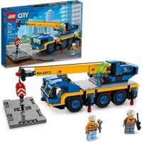 LEGO City Great Vehicles Mobile Crane Truck Toy Building Set 60324 - Construction Vehicle Model, Featuring 2 Minifigures