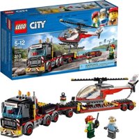 LEGO City Heavy Cargo Transport 60183 Toy Truck Building Kit with Trailer, Toy Helicopter and Construction Minifigures f
