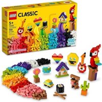 LEGO Classic Lots of Bricks Construction Toy Set 11030, Build a Smiley Emoji, Parrot, Flowers & More, Creative Gift for