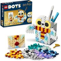 LEGO DOTS Hedwig Pencil Holder 41809, Harry Potter Owl Desk Decor, Back to School Supplies Set Includes Pencil Pot and N