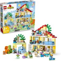 LEGO DUPLO Town 3in1 Family House 10994 Educational STEM Building Toy Set for Toddlers Ages 3+, Car Toy and 3 Floor Hous