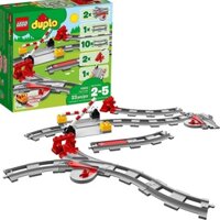 LEGO DUPLO Town Train Tracks Expansion Set 10882 - Building Block Railway Toys for Toddlers, Duplo Train Collection, Lea