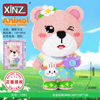 lego gấu béo họa sĩ, gấu nhiếp ảnh gia 45cm - 48cm đồ chơi xếp hình trẻ em nanoblock Đồ chơi lắp ráp cho bé