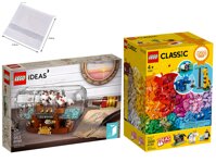 LEGO Ideas 21313 Ship in a Bottle 92177 Expert Building Kit Display Set (962 Pieces) + LEGO Bricks and Animals 11011 Classic Creative Toy with 10 A...
