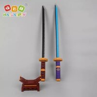 Le.go kiếm đôi và đế (2 kiếm + 2 đế) lắp ráp mô hình 3D cỡ lớn trang trí phòng khách và nhà ở, đồ chơi lapqs ráp cho bé