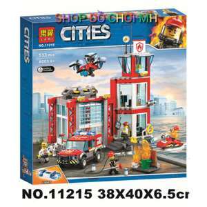 Lego lắp ghép City Bela Lari 11215 trạm cứu hỏa 533 chi tiết