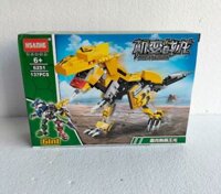 lego lắp ghép hsanhe SIÊU NHÂN RÔ BỐT BIẾN HÌNH KHỦNG LONG BẠO CHÚA MODEL:6251-1 137 chi tiết đẹp22x15x5cm