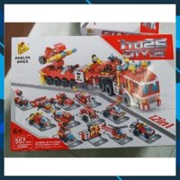 Lego lắp ghép xe cứu hỏa 12in1 557 chi tiết hàng City