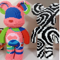 Lego lắp ráp mô hình gấu bearbrick size 55cm hot hit