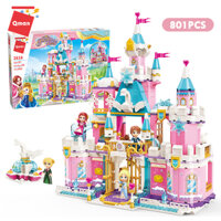 Lego lắp ráp mô hình Lâu Đài Công Chúa cỡ lớn 801 chi tiết, Đồ chơi trẻ em mô hình cao cấp QMAN-2616