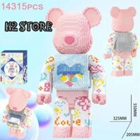 Lego loại to lắp ráp Gấu Bearbrick cực to cao 55cm 14315 PCS - Lắp ghép xếp hình đồ chơi cho bé giúp tăng trí thông minh