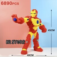Lego loại to lắp ráp Iron man Người sắt Tony Stark Avengers Marvel - Kích thước 40x45cm 6890pcs Lắp ghép đồ chơi cho bé