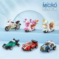 lego máy bay LOZ vi hạt xe thể thao xe cứu hỏa máy bay lắp ráp đồ chơi trẻ em xe điện đua xe bé trai lắp ráp khối xây dựng