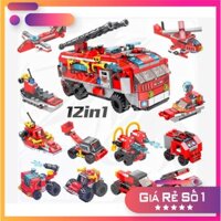 Lego Panlos 633016 Lắp Ráp Xe Cứu Hỏa 12 in 1 - City Fire Truck ( 561 Mảnh ) [Hot]