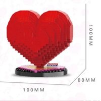 Lego Trái tim đỏ PT80 đế biểu trưng cho Tình yêu, quà tặng ý nghĩa cho người ấy