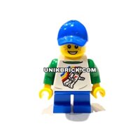 Lego UNIK BRICK City Boy No 5 Cậu bé đội nón lưỡi trai xanh Mẫu 5 trong City Thành phố chính hãng (như hình).