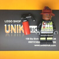 Lego UNIK BRICK Fire Fighter (Mẫu 8) Lính cứu hoả trong City chính hãng (như hình).