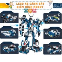 Lego xe cảnh sát 6 in 1 biến hình Robot - Đồ chơi xếp hình Lego