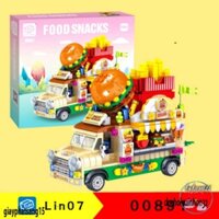 Lego Xe Kem Mixue (SẴN) Lego đồ xả stress lắp ráp, xếp hình Qman 2029 - Xe Kem (388 Mảnh Ghép)