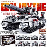 Lego XẾP HÌNH XE TĂNG  XE BỌC THÉP Chiến Đấu Quân Đội - Máy Bay Trực Thăng 1100 chi tiết NO.41049