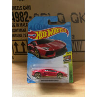 LeHuong Diecast - Xe mô hình Hot Wheels Lamborghini Aventador Miura Homage (Đỏ) card nhăn