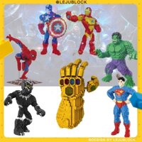 【LEJUBLOCK】Các khối xây dựng của Avengers người Sắt Nhân vật Captain America Búp bê Thor Trò chơi ghép hình Hulk người nhện siêu nhân đồ chơi cho trẻ em quà sinh nhật quà cho bạn trai Venom Thanos Infinity Gauntlet Black Widow Black Panther lego