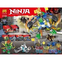 LELE 31104 non Lego QUÂN ĐOÀN CƠ GIỚI 4 bộ đồ chơi xếp lắp ráp ghép mô hình Super Heroes NICK KNIGHTS MASTERS OF SPINJITZU Siêu Nhân Anh Hùng 283 khối