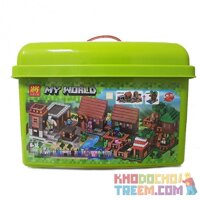 LELE 33068 non Lego NGÔI LÀNG NHÀ TRÊN CÂY CÓ HỘP NHỰA bộ đồ chơi xếp lắp ráp ghép mô hình Minecraft MY WORLD Game Xây Dựng 1516 khối
