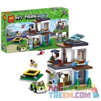LELE 33078 non Lego NGÔI NHÀ HIỆN ĐẠI 3 TRONG 1 bộ đồ chơi xếp lắp ráp ghép mô hình Minecraft MY WORLD Game Xây Dựng 396 khối