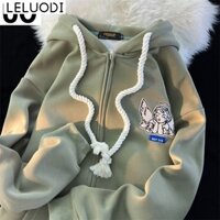 LELUODI Áo Khoác hoodie áo khoác nữ zip hoodie Thời trang Phong cách chic fashionable WWY241010U 1Z240104