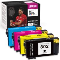 LemeroUexpect Remanufactured Ink Cartridge Replacement for Epson 802 802XL T802XL for Workforce Pro WF-4730 WF-4734 WF-4740 WF-4720 EC-4020 EC-4030...